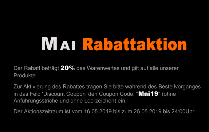 20% Mai Rabattaktion 2019 20% Mai Rabattaktion 2019