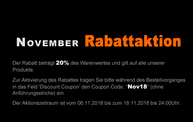 November Rabattaktion, 20% auf alles November Rabattaktion, 20% auf alles